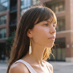 Brass Teardrop and Bone Earrings for Women - Shela Earrings La Vie Bien Brass Teardrop and Bone Earrings for Women - Shela