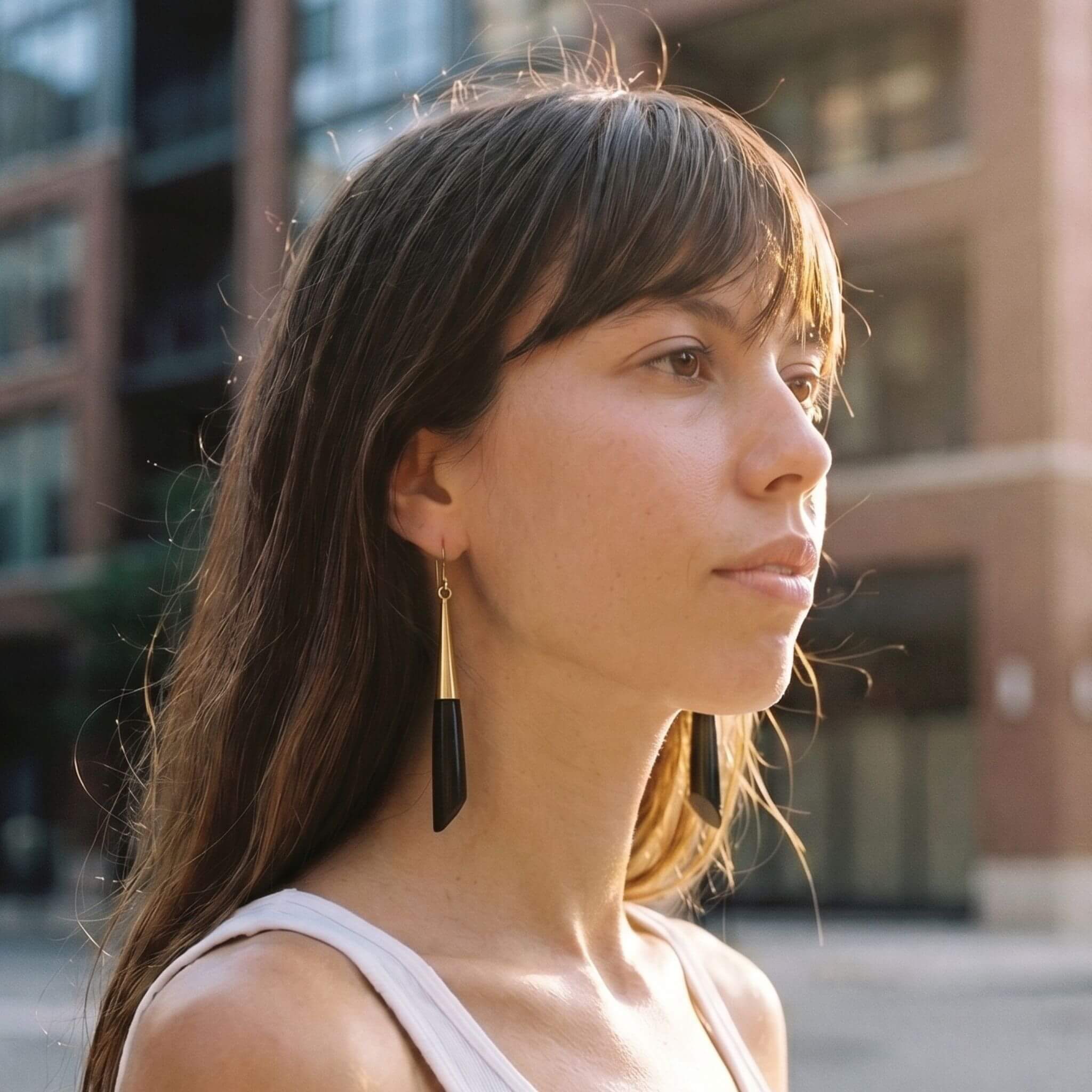 Brass Teardrop and Bone Earrings for Women - Shela Earrings La Vie Bien Brass Teardrop and Bone Earrings for Women - Shela