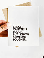Breast Cancer is Tough Cancer Get Well Card by Five Dot Post