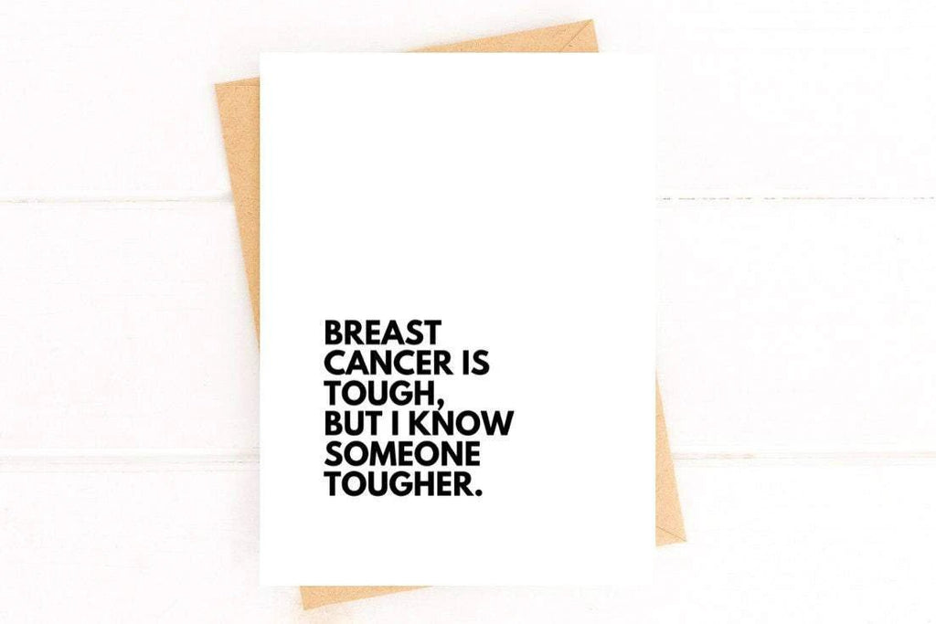 Breast Cancer is Tough Cancer Get Well Card by Five Dot Post