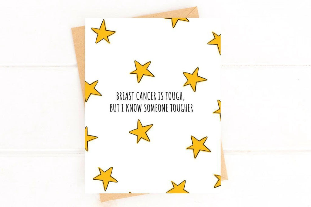 Breast Cancer is Tough Get Well Card by Five Dot Post