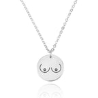 Breasts Engraving Disc Necklace La Vie Bien Breasts Engraving Disc Necklace