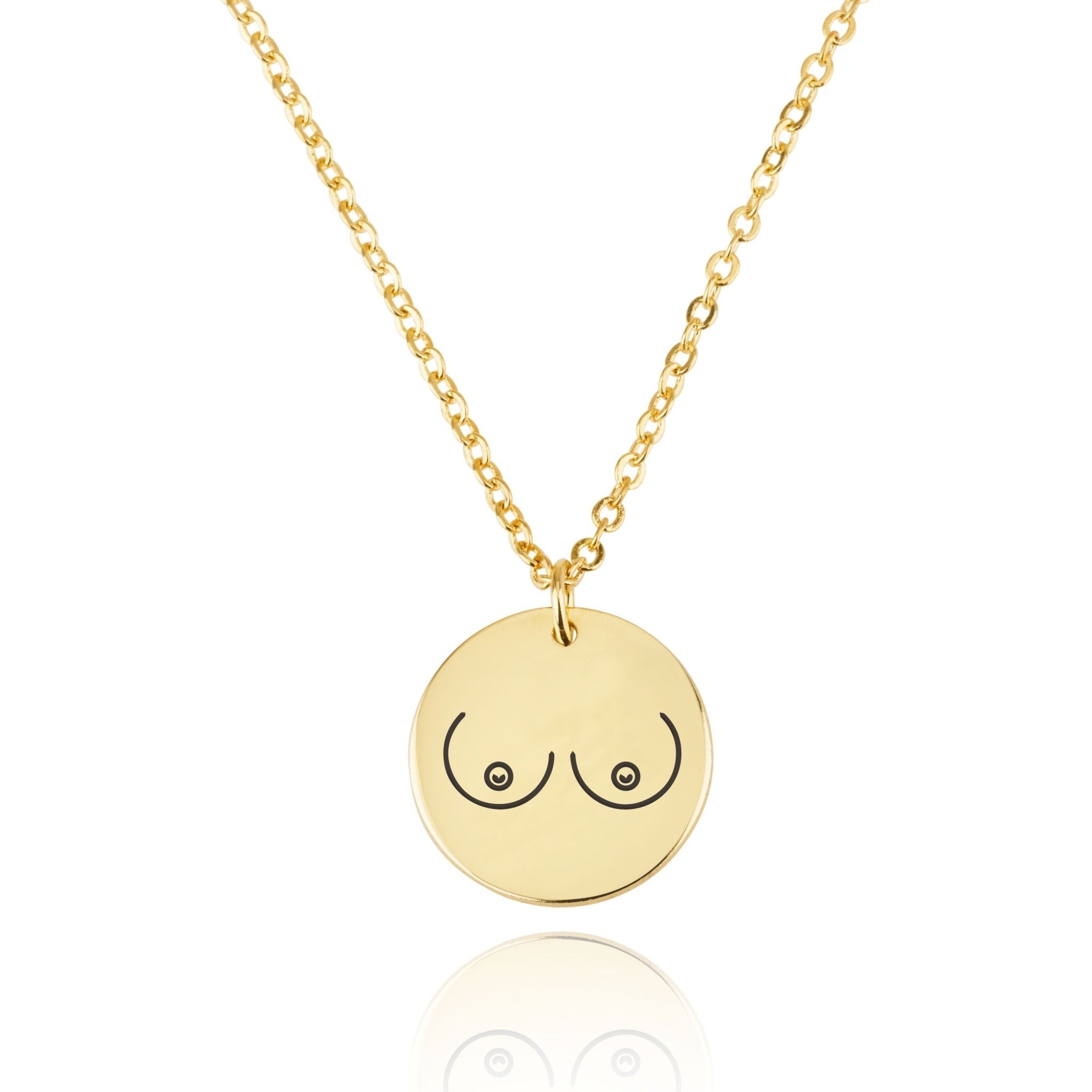 Breasts Engraving Disc Necklace La Vie Bien Breasts Engraving Disc Necklace
