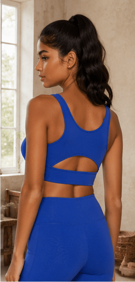 Breathe Easy Cut-Out Back Sports Bra – Lycra® Blend Clothing La Vie Bien Breathe Easy Cut-Out Back Sports Bra – Lycra® Blend