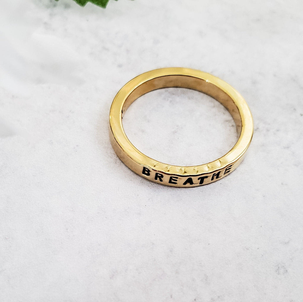 BREATHE Gold Plated Band Ring Finger Rings La Vie Bien BREATHE Gold Plated Band Ring