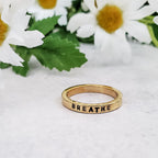 BREATHE Gold Plated Band Ring Finger Rings La Vie Bien BREATHE Gold Plated Band Ring