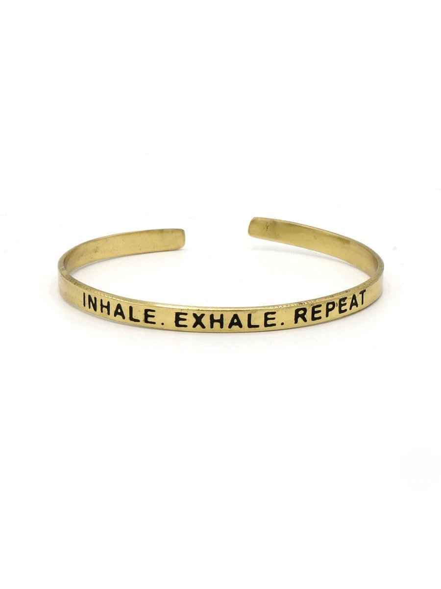 Breathe Quote Cuff by Fair Anita