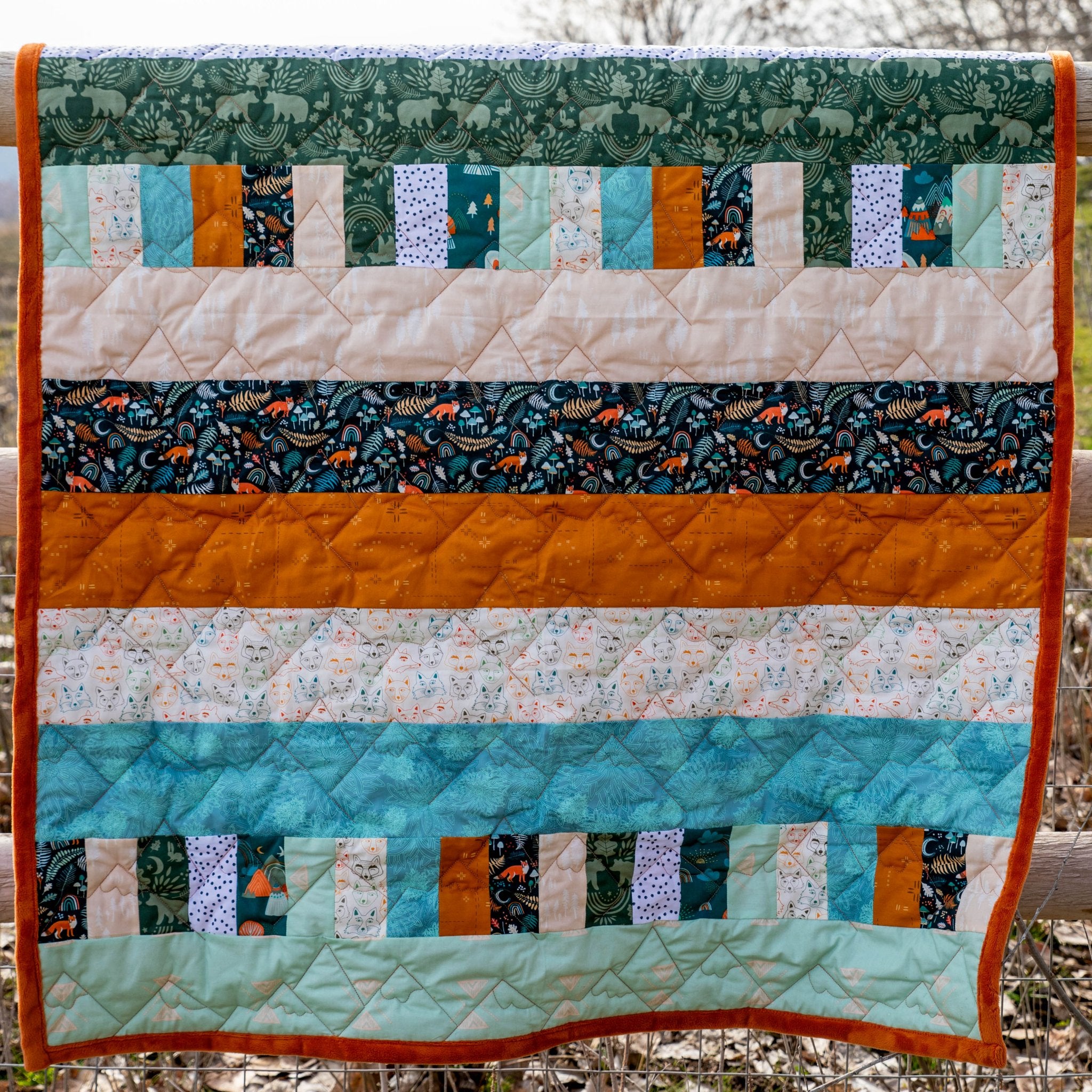 Bricks and Beams Quilt Kit - Timberline Quilt Kit La Vie Bien Bricks and Beams Quilt Kit - Timberline