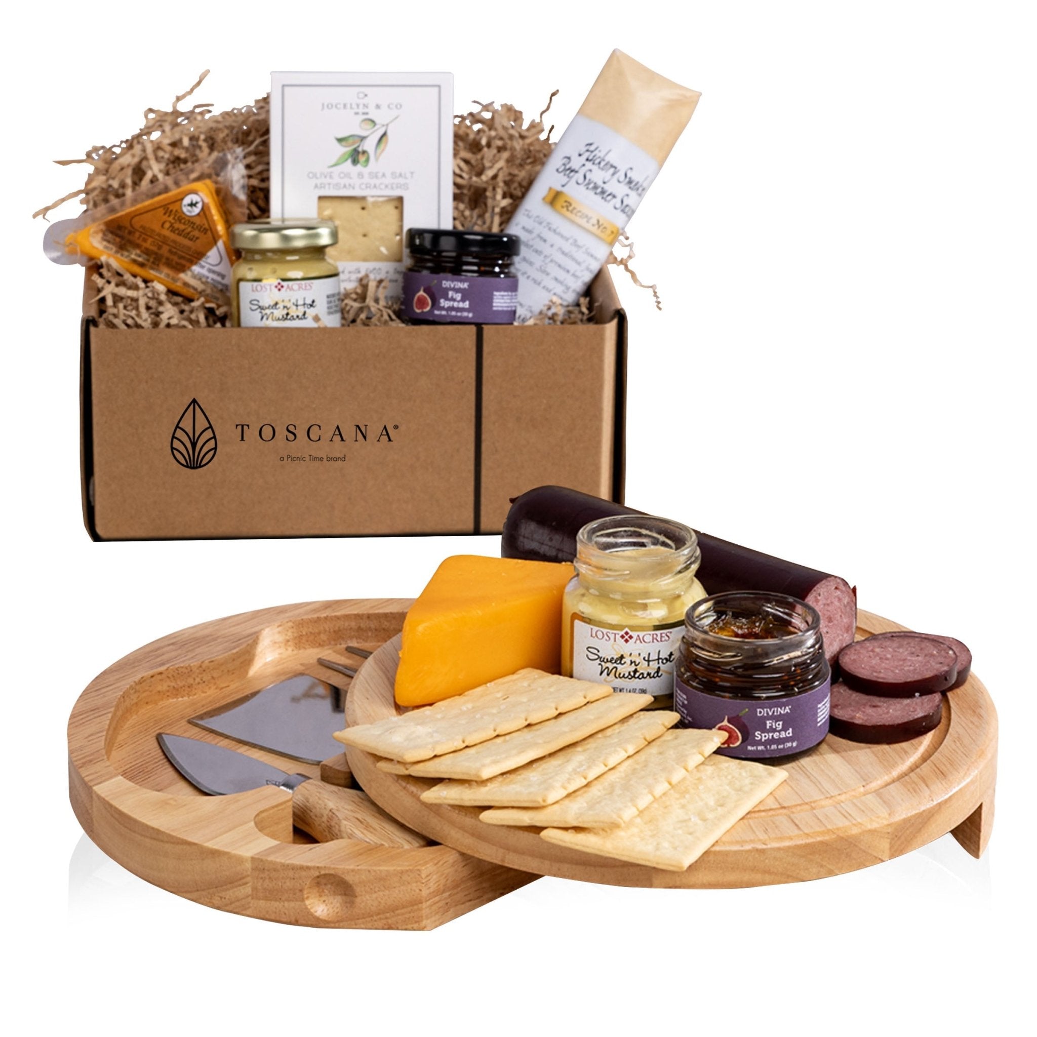 Brie Cheese Board with Gourmet Gift Pack Core La Vie Bien Brie Cheese Board with Gourmet Gift Pack