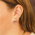 Bright Checkered Super Chunky Huggie Hoop Earrings by Oh Clementine