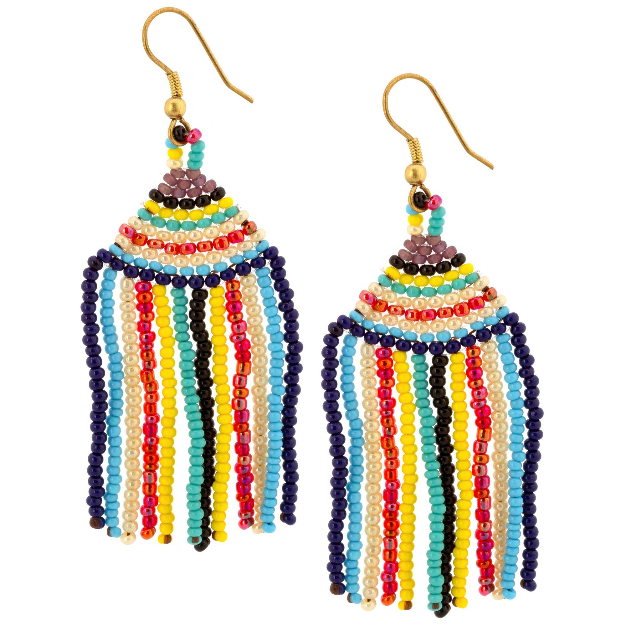 Brilliant Fringe Beaded Earrings Earrings - Fashion La Vie Bien Brilliant Fringe Beaded Earrings