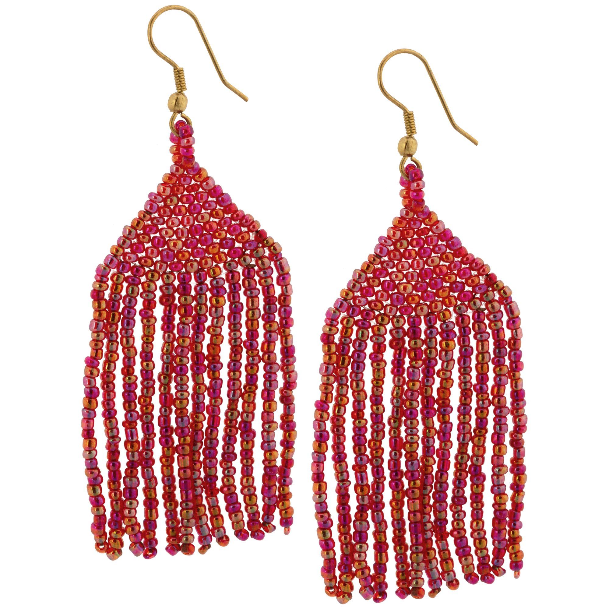 Brilliant Fringe Beaded Earrings Earrings - Fashion La Vie Bien Brilliant Fringe Beaded Earrings