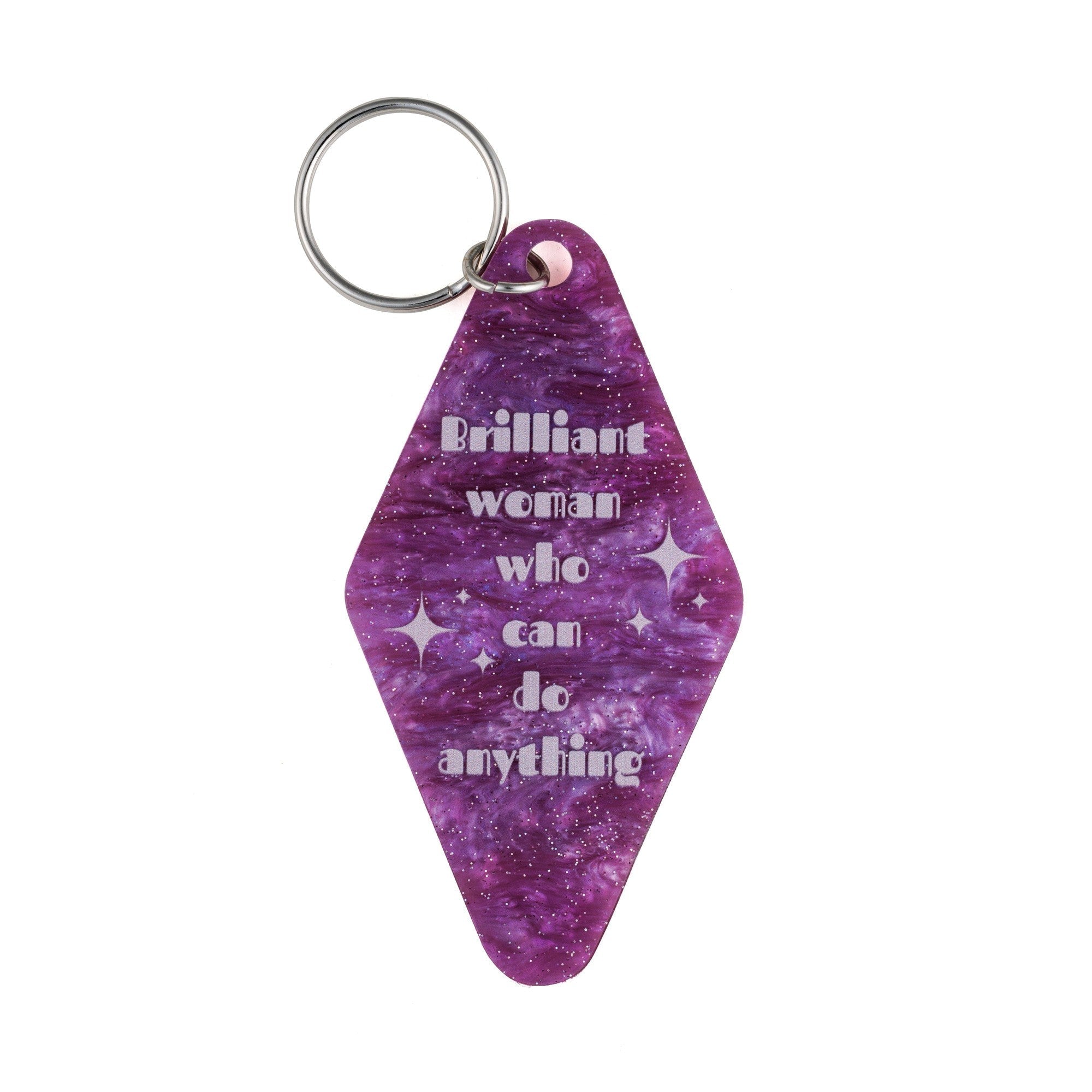 Brilliant Woman Who Can Do Anything Purple Marble Keychain | Gift for Her Keychains La Vie Bien Brilliant Woman Who Can Do Anything Purple Marble Keychain | Gift for Her