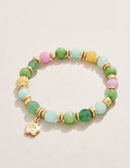 Briolette Stretch Bracelet 8mm Green/Sea Foam Bracelet La Vie Bien Briolette Stretch Bracelet 8mm Green/Sea Foam