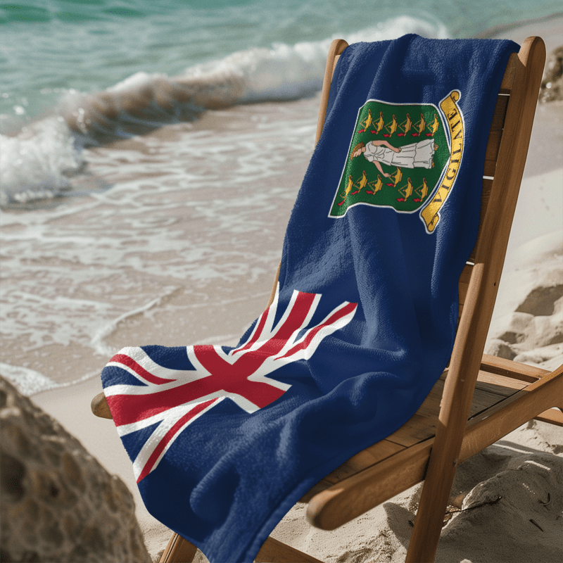 British Virgin Islands Flag Beach Towel Beach Towel (Generic Brand) La Vie Bien British Virgin Islands Flag Beach Towel