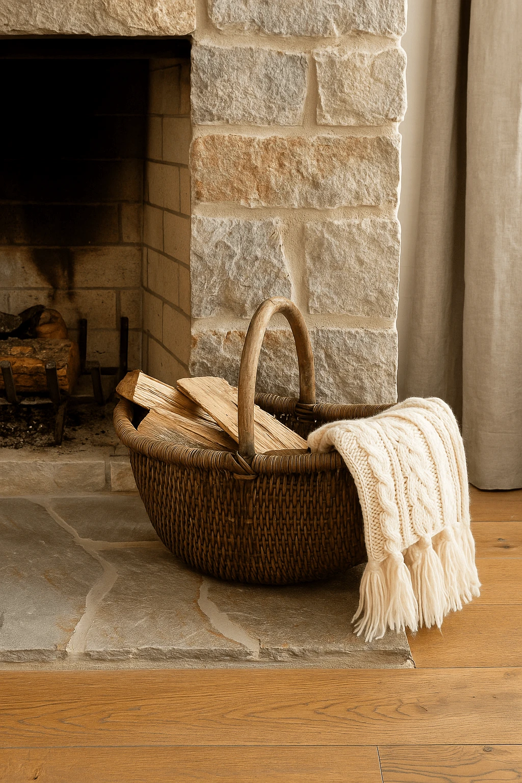 Brodi Decorative Hand-Woven Wicker Basket – Vintage Reproduction, Antique Finish by White Cliff Studio