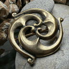 Bronze Gallo-Roman Triquetra Brooch - Bronze Historical Reproduction Pin Brooch La Vie Bien Bronze Gallo-Roman Triquetra Brooch - Bronze Historical Reproduction Pin
