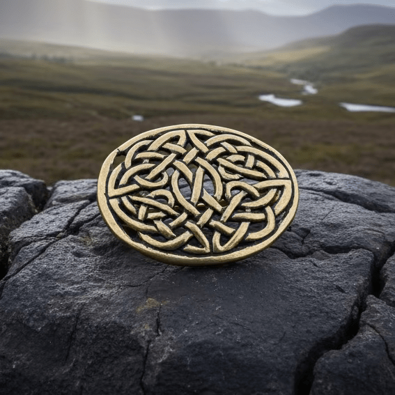 Bronze Infinity Celtic Brooch - Bronze Historical Reproduction Pin Brooch La Vie Bien Bronze Infinity Celtic Brooch - Bronze Historical Reproduction Pin