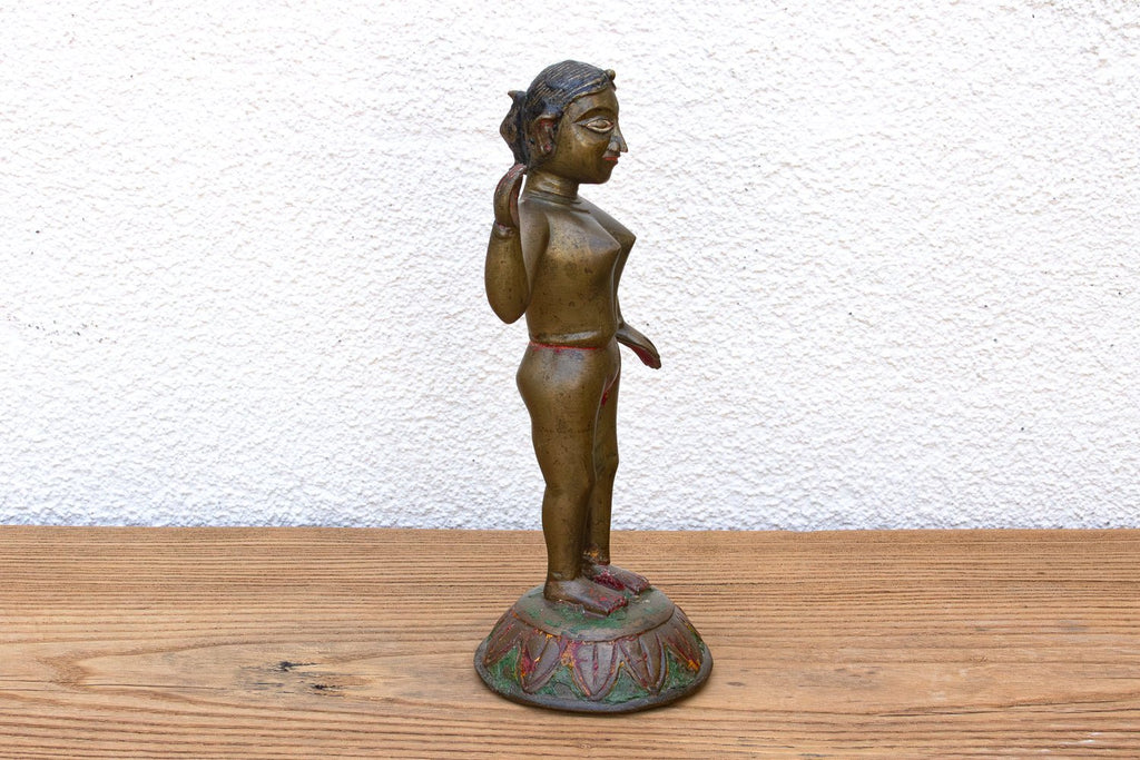 Bronze Yakshini Devotional Attendant Figure Accents La Vie Bien Bronze Yakshini Devotional Attendant Figure