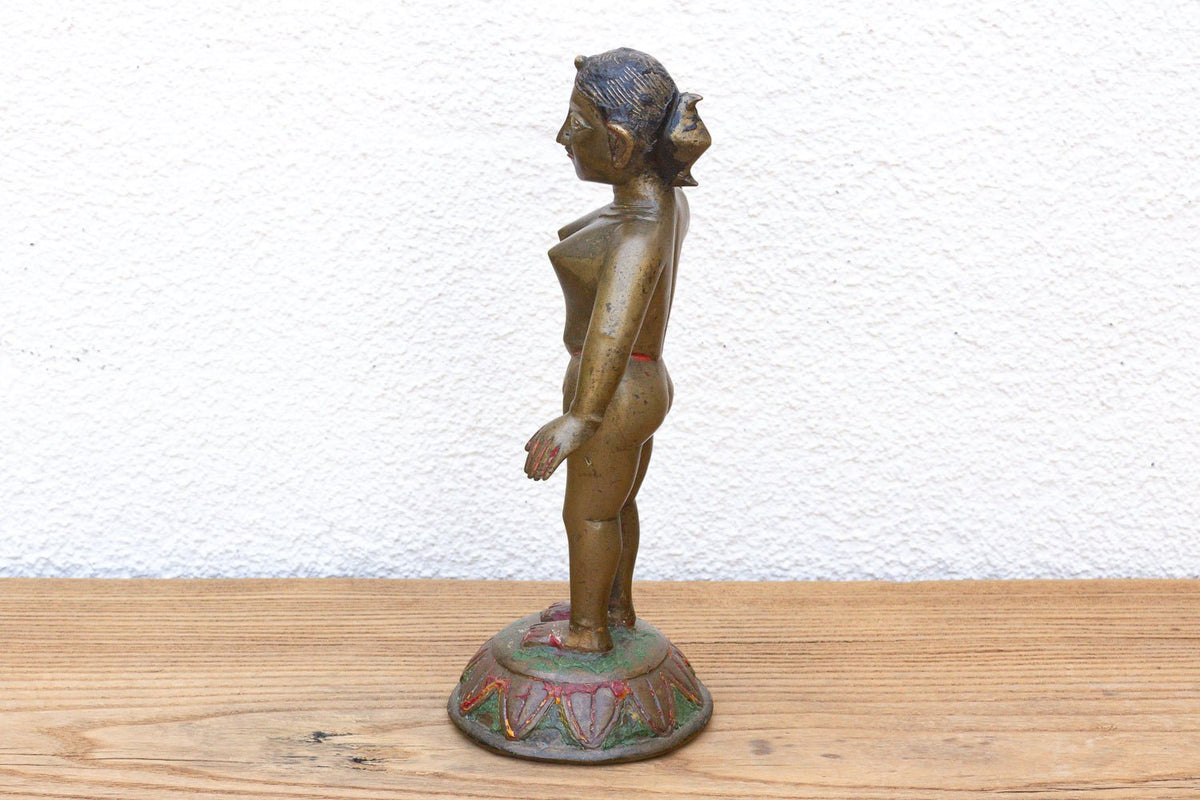 Bronze Yakshini Devotional Attendant Figure Accents La Vie Bien Bronze Yakshini Devotional Attendant Figure