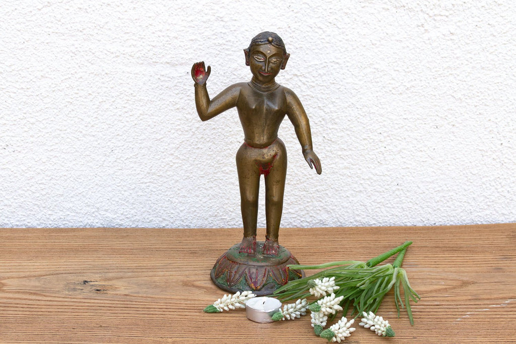 Bronze Yakshini Devotional Attendant Figure Accents La Vie Bien Bronze Yakshini Devotional Attendant Figure