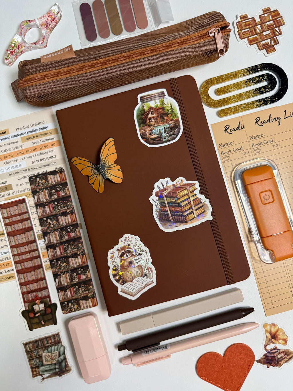 Brown Bookish Bundle — A5 Notebook Bookish Bundle La Vie Bien Brown Bookish Bundle — A5 Notebook