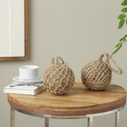 Brown Cement Stone Knot Handmade Woven Layered Orb Decorative Sculpture Sculptures & Statues La Vie Bien Brown Cement Stone Knot Handmade Woven Layered Orb Decorative Sculpture