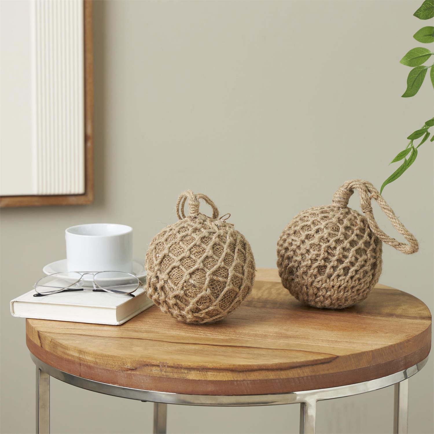Brown Cement Stone Knot Handmade Woven Layered Orb Decorative Sculpture Sculptures & Statues La Vie Bien Brown Cement Stone Knot Handmade Woven Layered Orb Decorative Sculpture