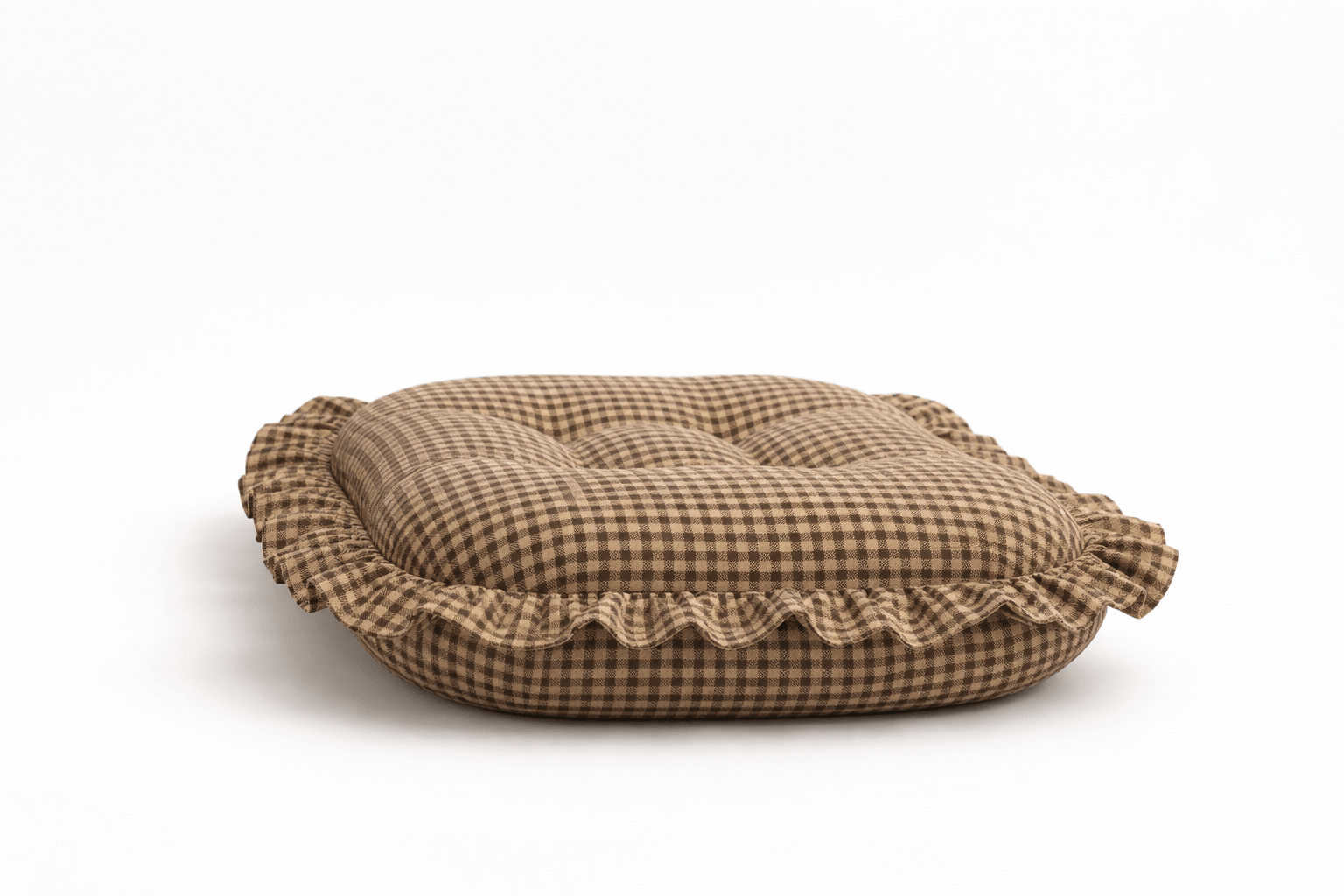 Brown Gingham Ruffle Baby Lounger Cover La Vie Bien Brown Gingham Ruffle Baby Lounger Cover