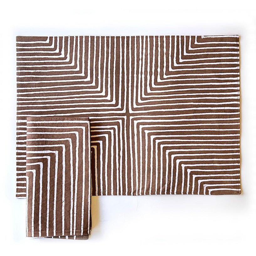 Brown Mitsetse Napkins - Set of 2 La Vie Bien Brown Mitsetse Napkins - Set of 2