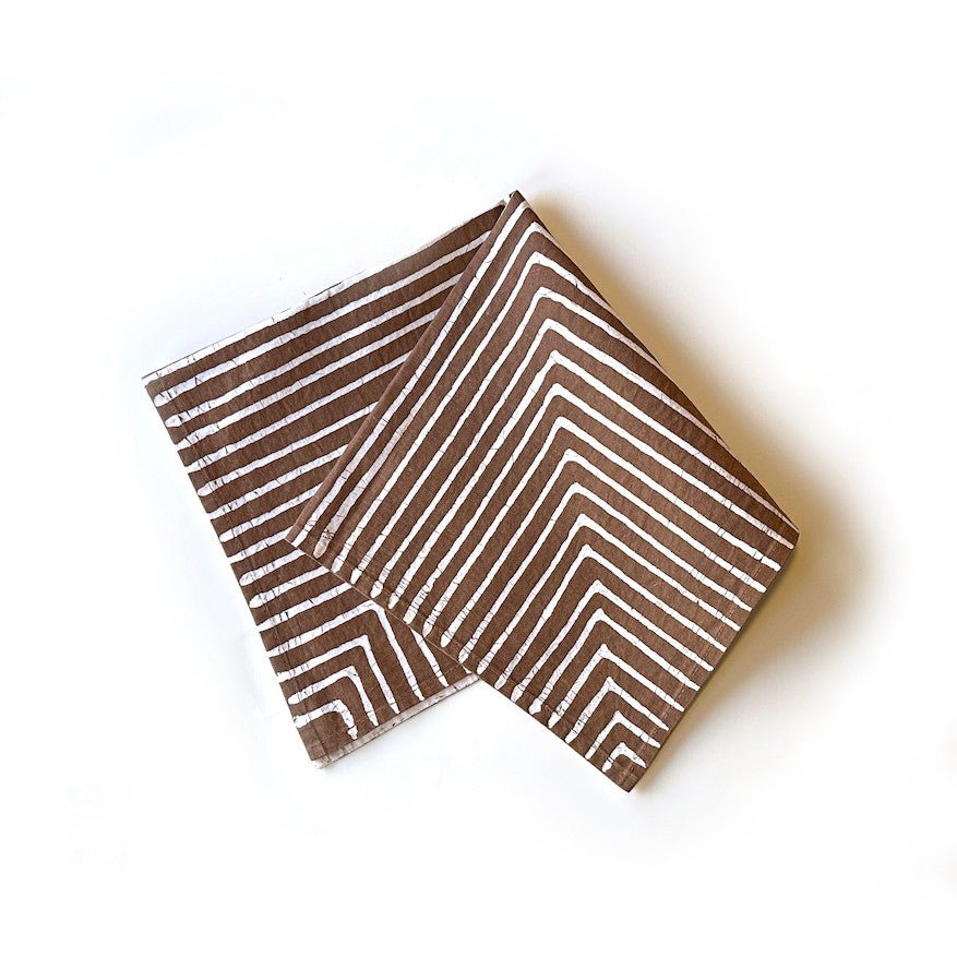 Brown Mitsetse Napkins - Set of 2 La Vie Bien Brown Mitsetse Napkins - Set of 2