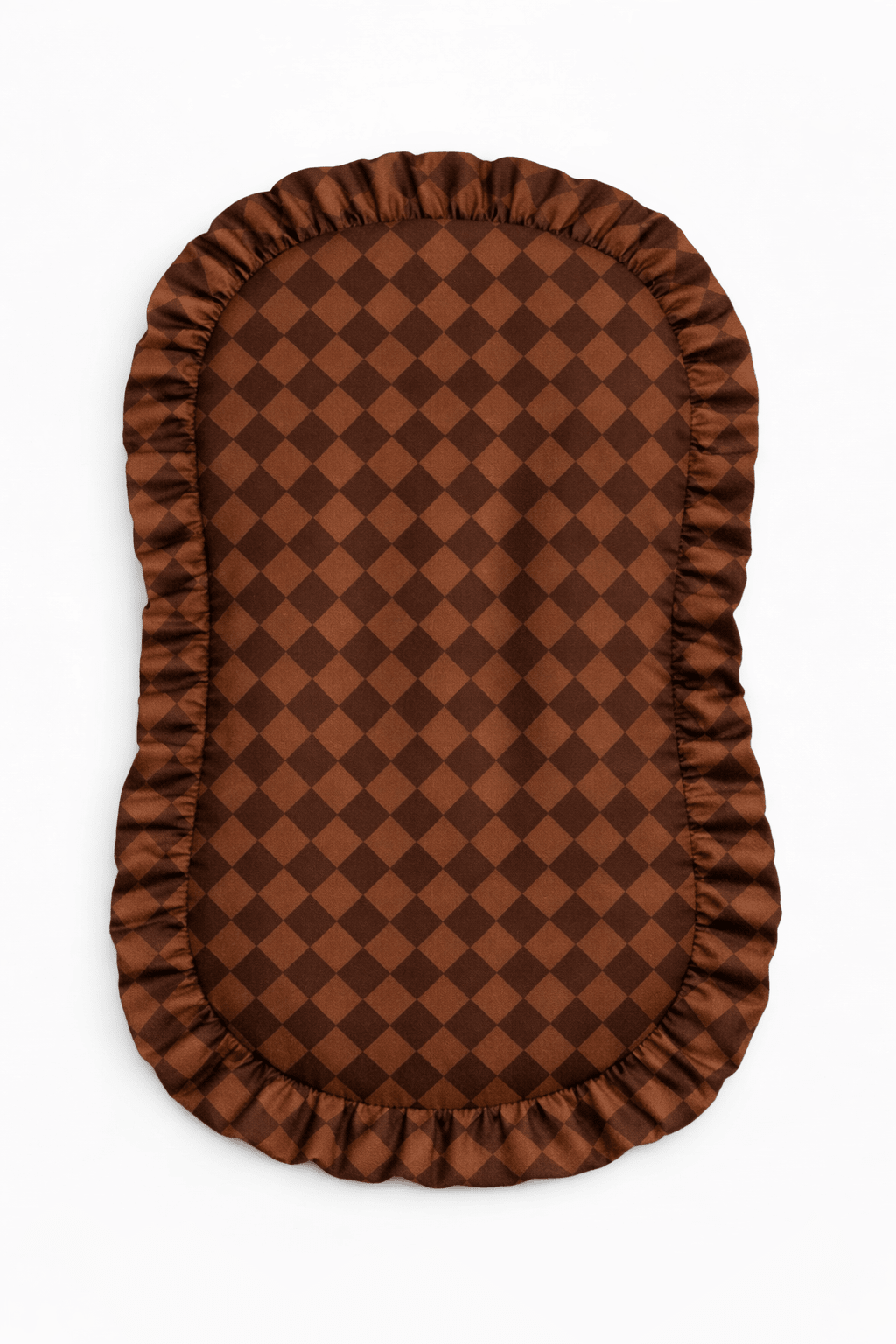 Brown Mocha Diamond Ruffle Baby Lounger Cover La Vie Bien Brown Mocha Diamond Ruffle Baby Lounger Cover