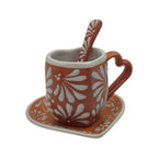 Brown Talavera Heart Mug Set | Cup, Plate & Spoon Talavera Mug La Vie Bien Brown Talavera Heart Mug Set | Cup, Plate & Spoon