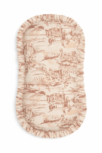 Brown Toile Ruffle Baby Lounger Cover La Vie Bien Brown Toile Ruffle Baby Lounger Cover