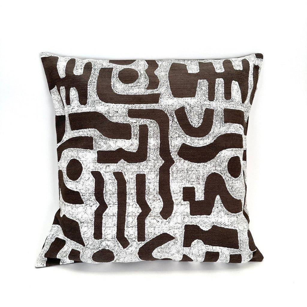 Brown + White Bogo Marks Pillow Cover La Vie Bien Brown + White Bogo Marks Pillow Cover