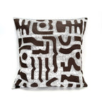 Brown + White Bogo Marks Pillow Cover La Vie Bien Brown + White Bogo Marks Pillow Cover