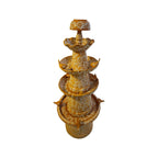 Brown & White Talavera Fountain | Tiered Floral Garden Decor Talavera Fountain La Vie Bien Brown & White Talavera Fountain | Tiered Floral Garden Decor