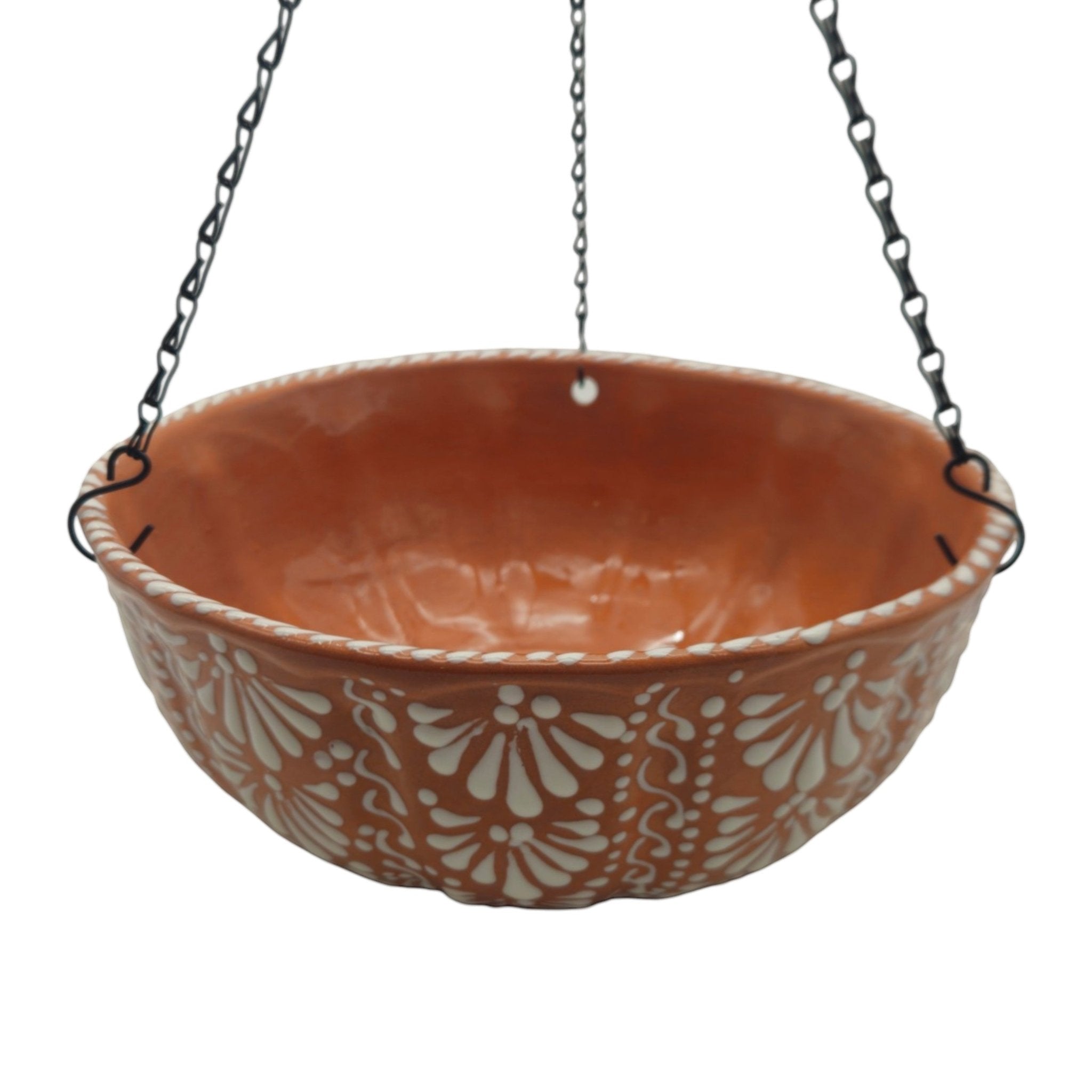 Brown & White Talavera Hanging Planter | Mexican Ceramic Pot Talavera Flower Pot La Vie Bien Brown & White Talavera Hanging Planter | Mexican Ceramic Pot