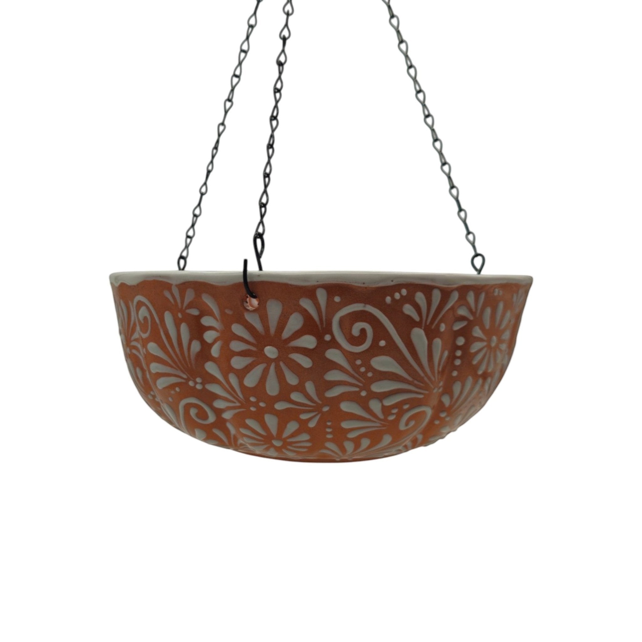 Brown & White Talavera Hanging Planter | Mexican Ceramic Pot Talavera Flower Pot La Vie Bien Brown & White Talavera Hanging Planter | Mexican Ceramic Pot
