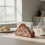 Brown & White Talavera Napkin Holder | Floral Glazed Design Talavera Napkin Holder La Vie Bien Brown & White Talavera Napkin Holder | Floral Glazed Design