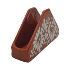 Brown & White Talavera Napkin Holder | Floral Glazed Design Talavera Napkin Holder La Vie Bien Brown & White Talavera Napkin Holder | Floral Glazed Design