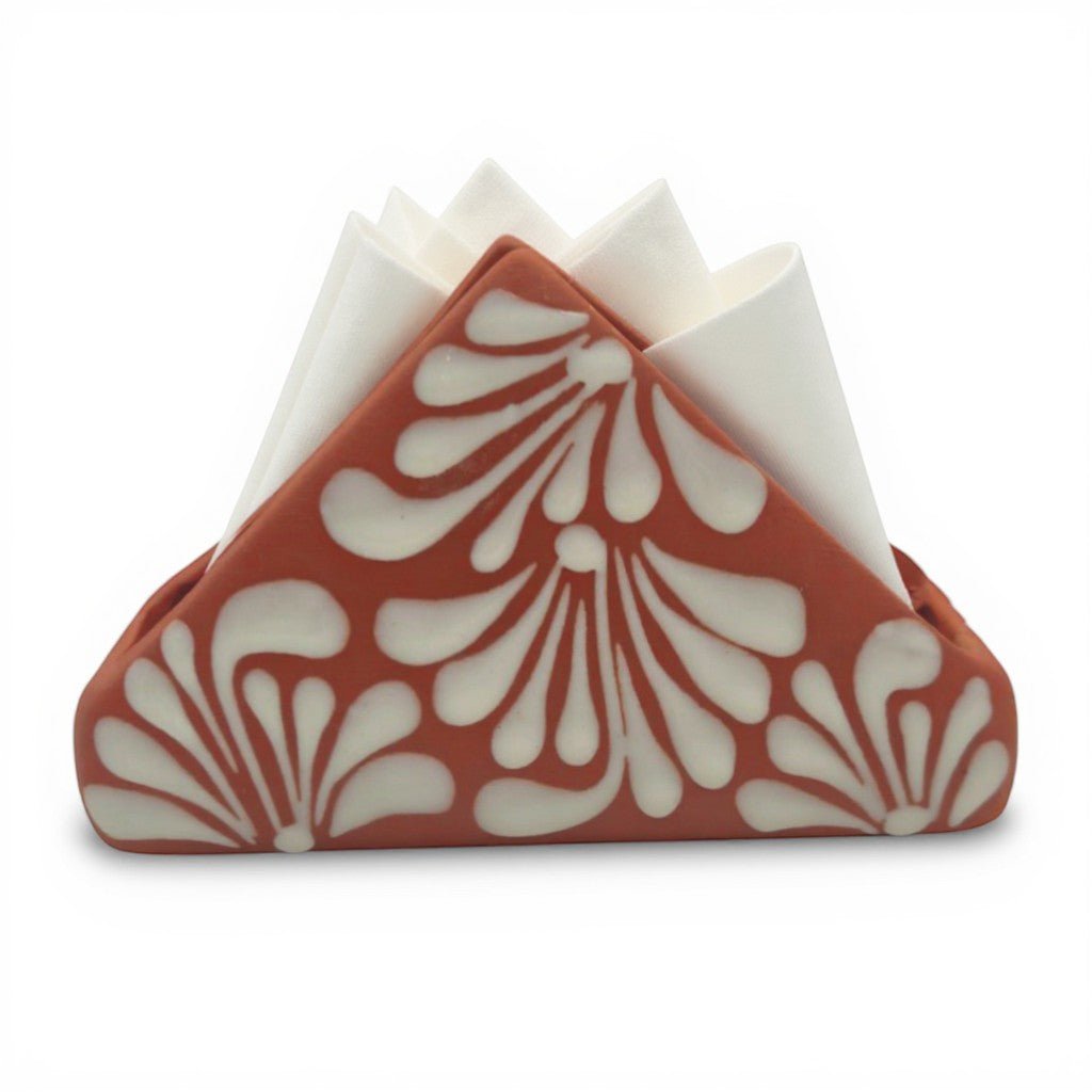 Brown & White Talavera Napkin Holder | Hand-Painted Mexican Decor Talavera Napkin Holder La Vie Bien Brown & White Talavera Napkin Holder | Hand-Painted Mexican Decor