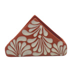 Brown & White Talavera Napkin Holder | Hand-Painted Mexican Decor