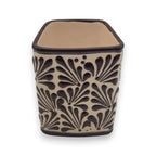 Brown & White Talavera Purse Planter | Handmade Pot Talavera Flower Pot La Vie Bien Brown & White Talavera Purse Planter | Handmade Pot