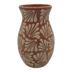 Brown & White Talavera Relief Vase | Hand-Painted Pottery Talavera Planter La Vie Bien Brown & White Talavera Relief Vase | Hand-Painted Pottery