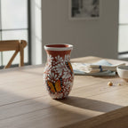 Brown & White Talavera Vase | Monarch Butterfly Relief Design Talavera Planter La Vie Bien Brown & White Talavera Vase | Monarch Butterfly Relief Design
