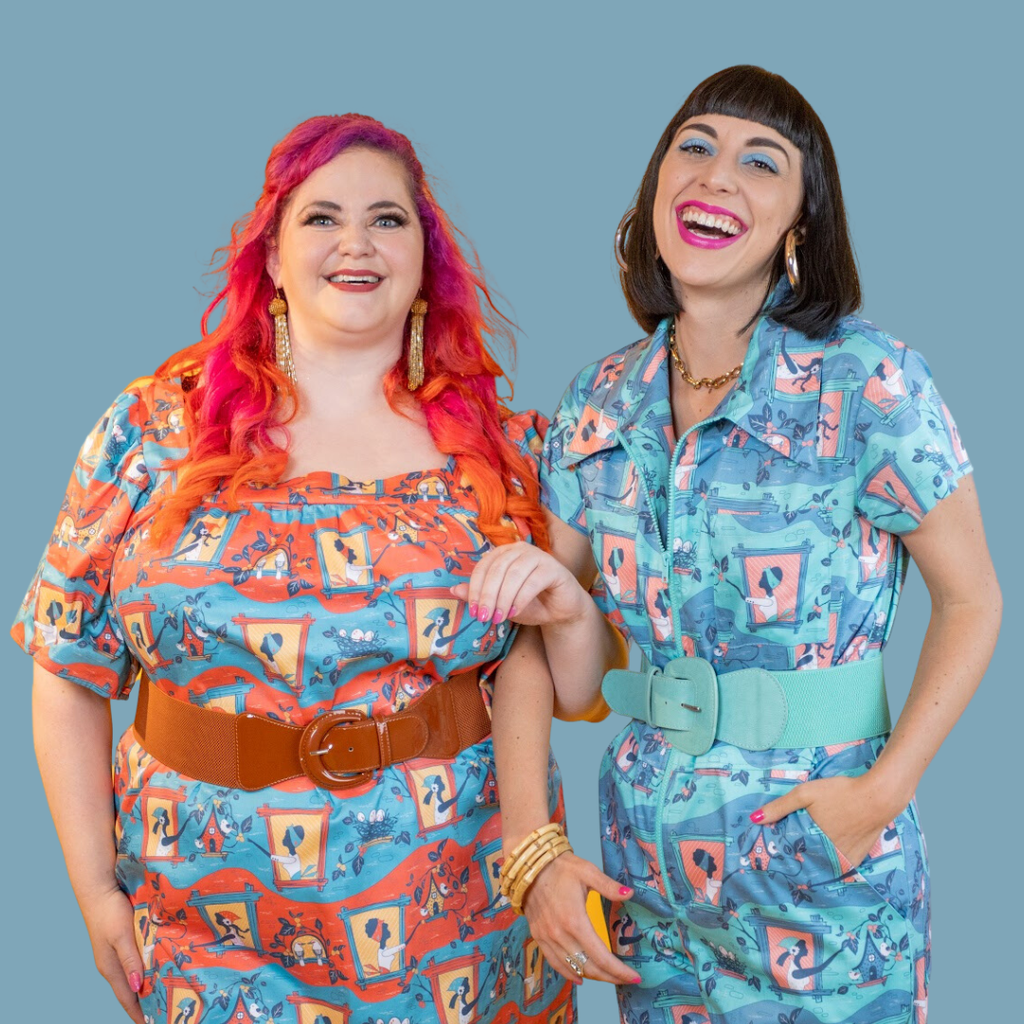 Brownstone Betties Jumpsuit in Aqua & Peach Jumpsuit La Vie Bien Brownstone Betties Jumpsuit in Aqua & Peach