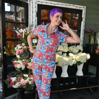 Brownstone Betties Jumpsuit in Red & Blue Jumpsuit La Vie Bien Brownstone Betties Jumpsuit in Red & Blue