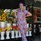 Brownstone Betties Jumpsuit in Red & Blue Jumpsuit La Vie Bien Brownstone Betties Jumpsuit in Red & Blue