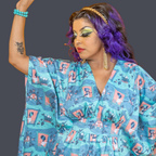 Brownstone Betties Midi Caftan in Peach & Aqua Caftan La Vie Bien Brownstone Betties Midi Caftan in Peach & Aqua